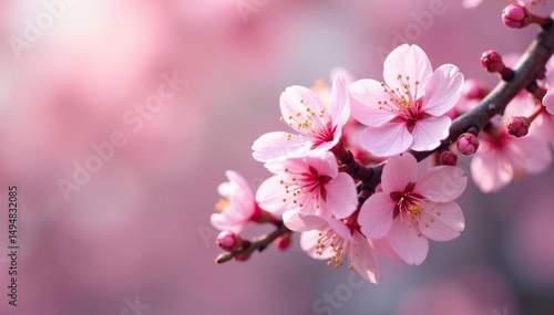 Delicate pink cherry blossoms, intricate repeating pattern , dark, soft, pretty