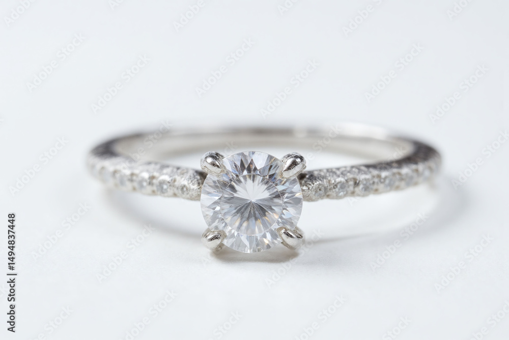 white gold engagement ring with a round brilliant cut diamond white gold engagement ring with a round brilliant cut diamond