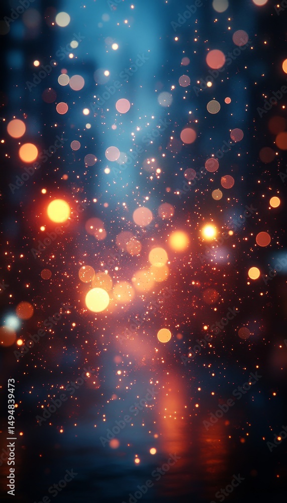 Fototapeta premium Bokeh lights night city background, photographic effect