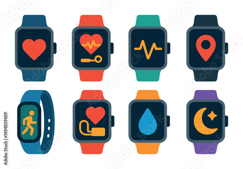 Sleep and relaxation flat icons set – filled, soothing, wellness symbols
