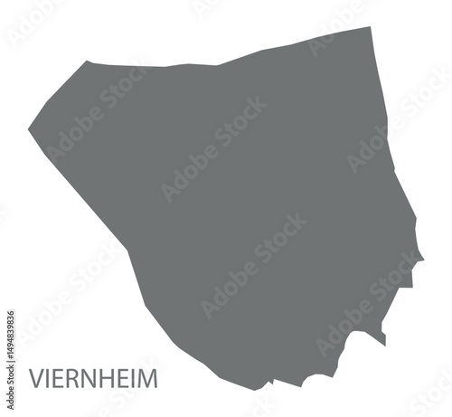 Viernheim city map grey illustration silhouette