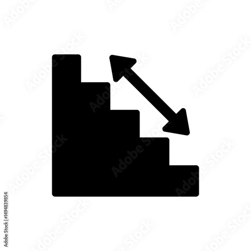 Descending Stairs with Arrow Indicating Downward Movement