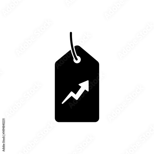 Price Tag with Arrow Up Symbol Icon