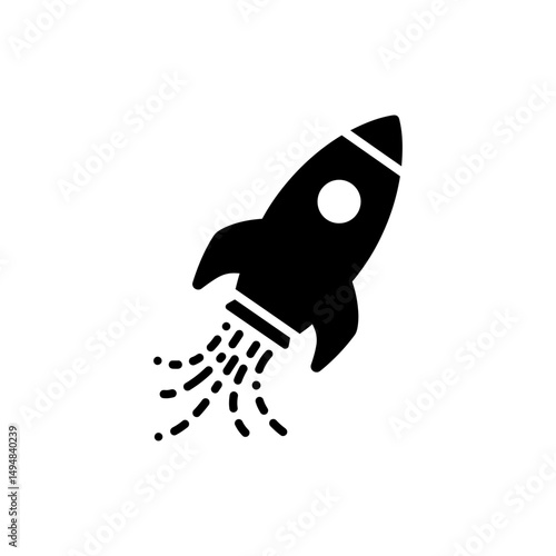Rocket Trail Rising with Dots Representing Launch Progression