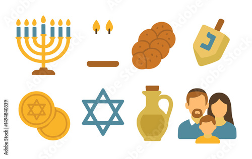 Computer science flat icons set – tech, it management, software and network symbols