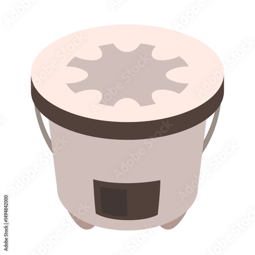 七輪。フラットなベクターイラスト。
Japanese portable charcoal grill. Flat vector illustration.