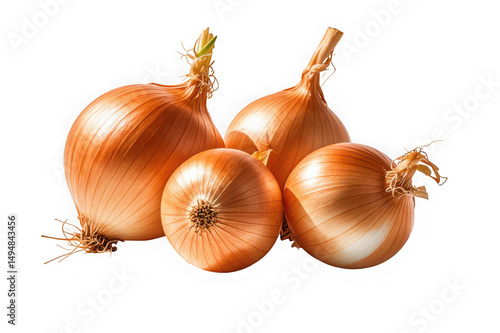 Wallpaper Mural Four fresh brown onions isolated on black background Torontodigital.ca