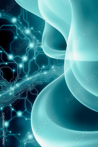 Abstract Circuit Board Design with Flowing Lines