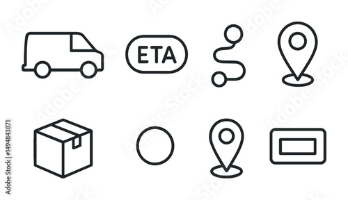 Delivery and logistics line icons set – outline, shipping, transport symbols
