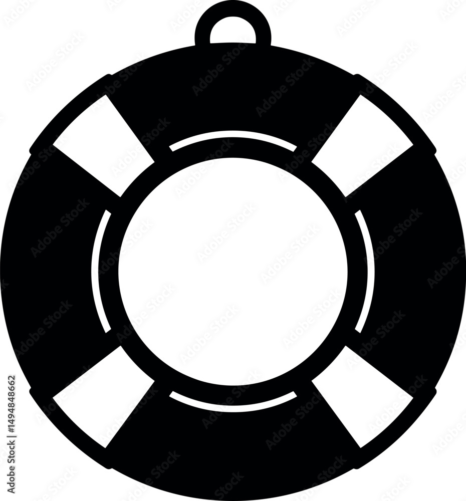 Naklejka premium inflatable ring vector black silhouette print design
