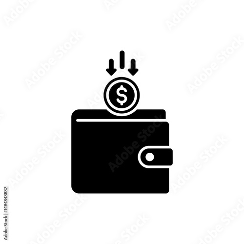 Coin Falling into Wallet Representing Savings and Income