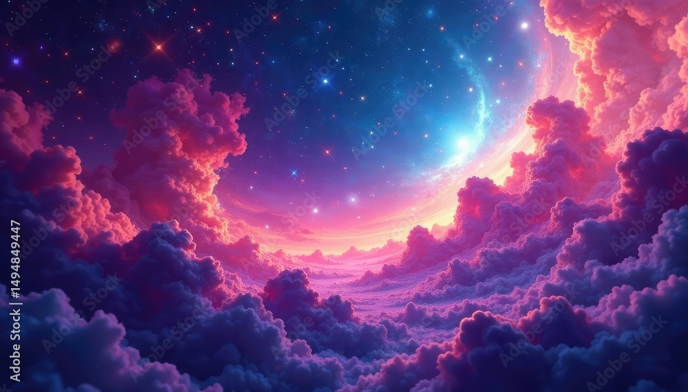 Ethereal nebula swirls in cosmic hues, depicting a mystical abstract landscape , art, ethereal Ethereal nebula swirls in cosmic hues, depicting a mystical abstract landscape , art, ethereal