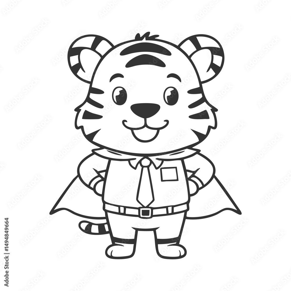 Happy Father's Day coloring book featuring tiger hero Happy Father's Day coloring book featuring tiger hero