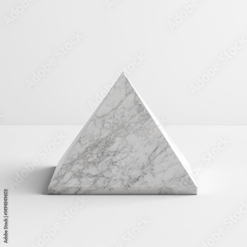 Elegant white marble pyramid minimalist design