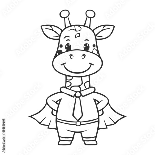 Happy Father's Day coloring book featuring giraffe hero