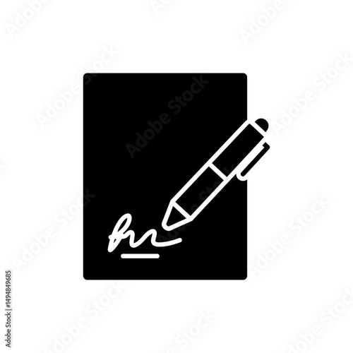 Signature on Bill Document for Financial Agreement