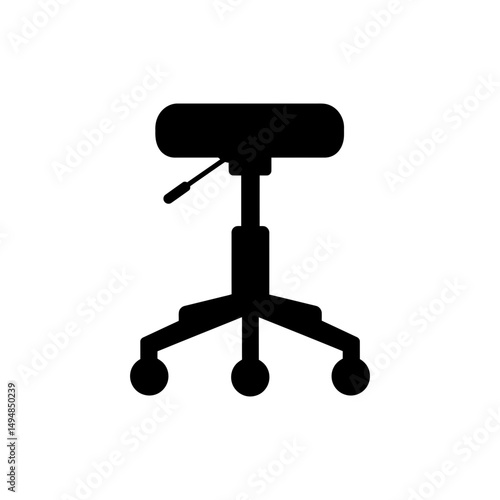 Chair Base with Casters Icon for Office Mobility and Comfort