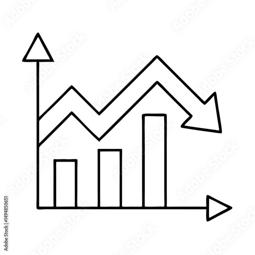 Customs Tariff Increase Graph Icon in Simple Style for Financial Reports, Economic Blogs, Taxation Websites, Trade Policy Awareness, and Business Education Resources