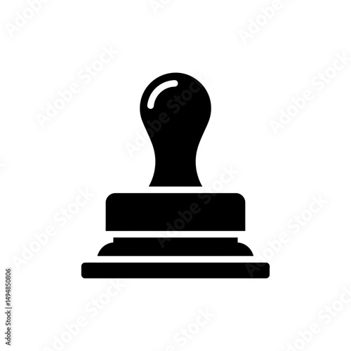 Ink Pad with Stamp Handle Representing Document Stamping and Legal Use