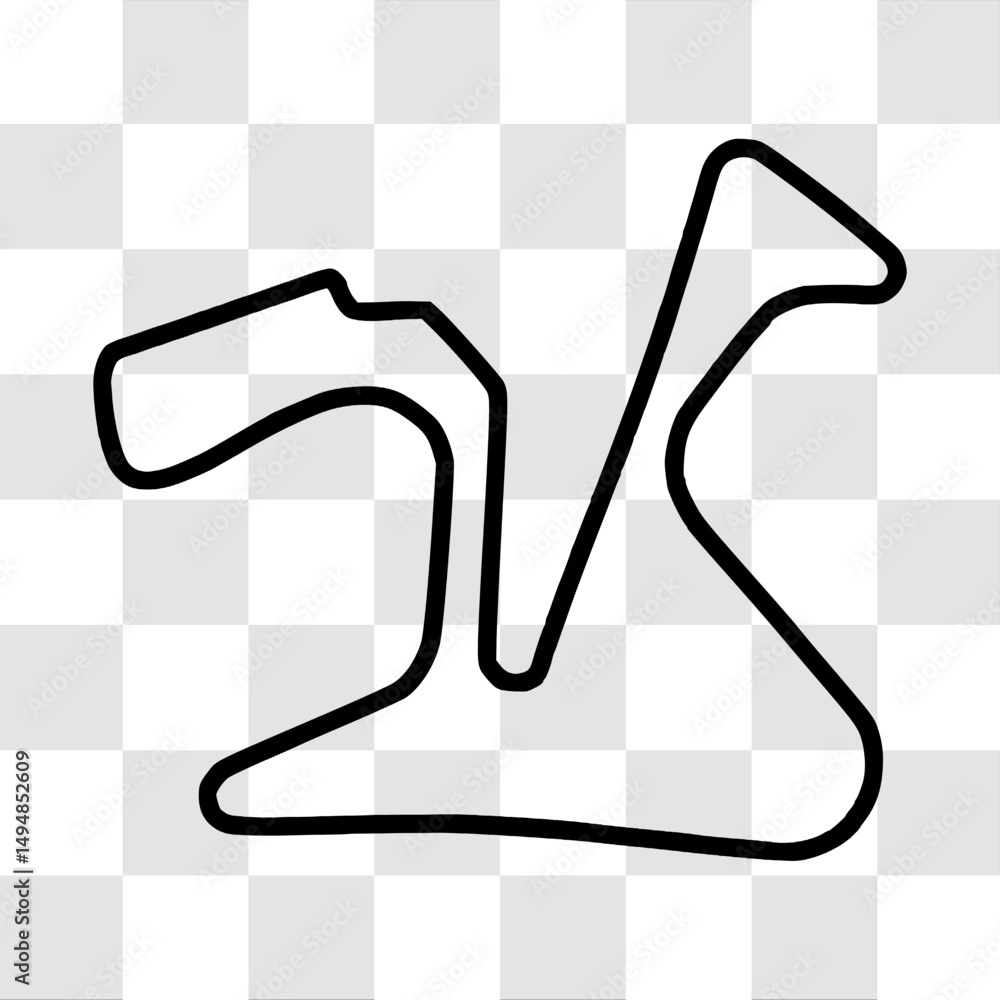 Obraz premium Jerez International Circuit. Motorsport race track vector map with racing flag background
