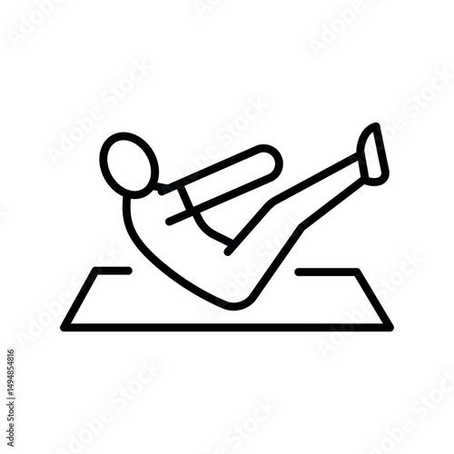 v ups exercise black line icon for digital and print projects.