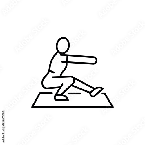 pistol squats black line icon for digital and print projects.