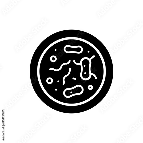 Bacteria Inside Petri Dish for Laboratory Research