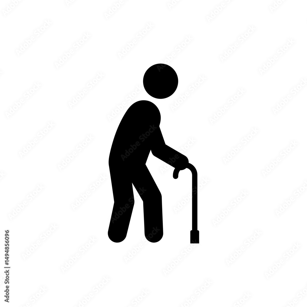 Cane Walking Stick Leaned for Senior Support and Health Assistance Cane Walking Stick Leaned for Senior Support and Health Assistance