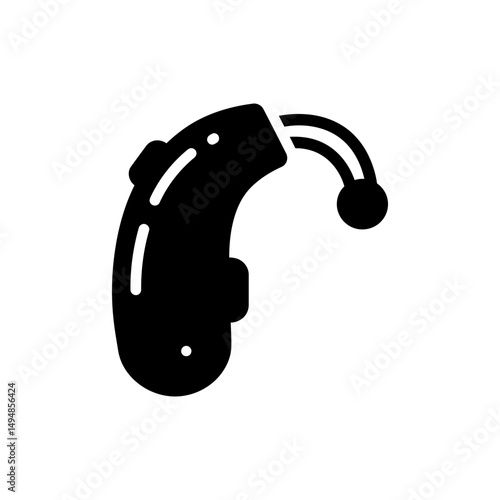 Hearing Aid Icon Behind Ear for Hearing Assistance