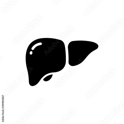 Minimalist Liver Icon Representing Liver Health and Wellness