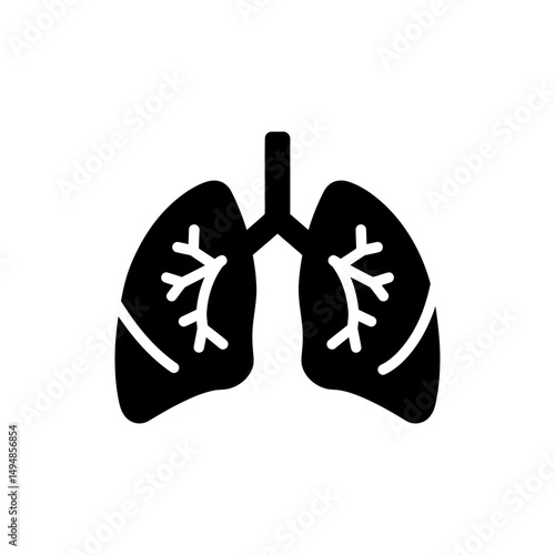 Lungs Icon with Bronchi Illustration for Respiratory Health
