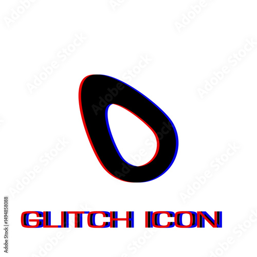 Fruits Avocado icon flat. Simple pictogram - Glitch effect. Vector illustration symbol
