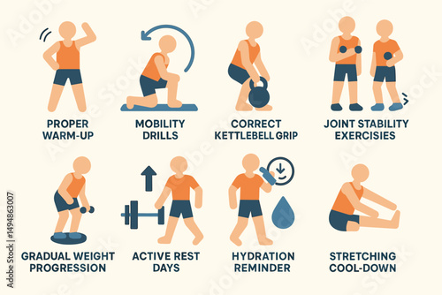 Fitness and exercise icons set – flat, filled, workout and training symbols