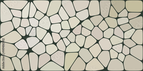 Abstract pattern of irregular beige shapes outlined by dark lines, resembling a mosaic, stone wall, or organic cellular structure.

