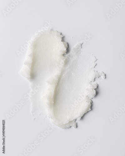 Coconut Oil Texture Closeup â€“ Solid Organic Skincare or Food Ingredient on White Background