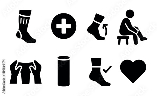 Health and wellness solid icons set – fitness, exercise, medical symbols