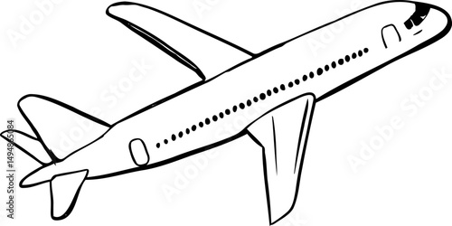 airplane tourism Line Drawing