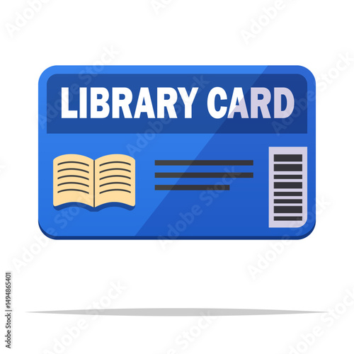 Library card vector isolated illustration
