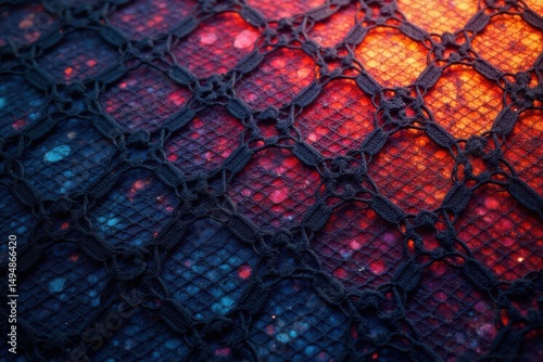 Geometric lace overlay, complex grid design, black thread , shadow, aesthetic, complex