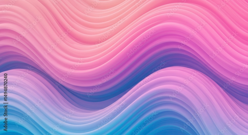 Fototapeta premium Abstract wave design with a gradient of pink, purple, and blue colors creates a flowing, dynamic pattern