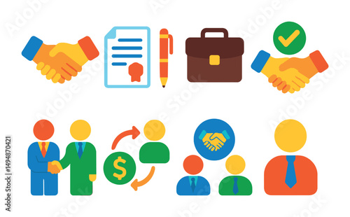 Shopping and retail icons set – flat, filled, commerce and buying symbols