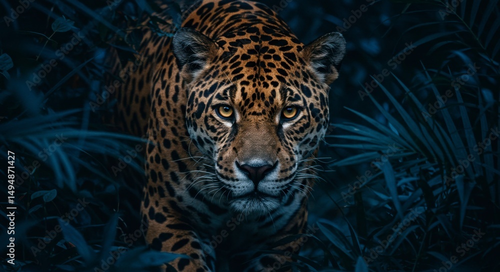 Obraz premium Jaguar in dense jungle