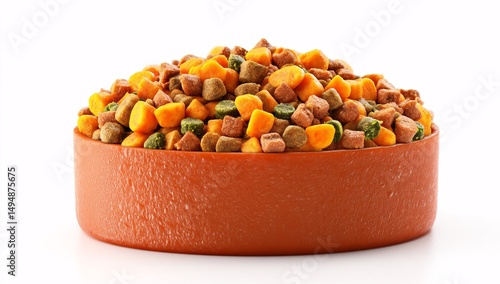 3D hypoallergenic dog food made with turkey and pumpkin, perfect for pets with sensitivities, isolated.