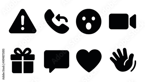 Essential communication and emotion icons for digital and print design