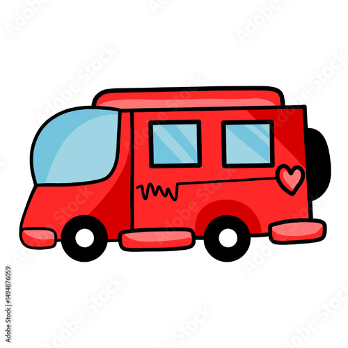 Wallpaper Mural red truck isolated Torontodigital.ca