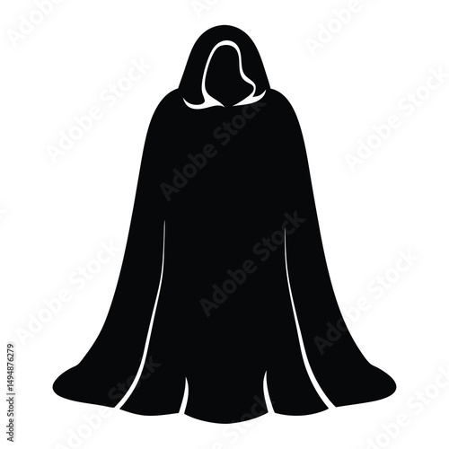 Mysterious black hooded cloak representing anonymity and the unknown identity hidden within