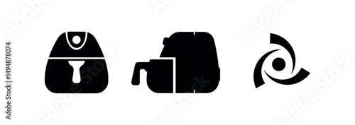 airfryer icon on white background	