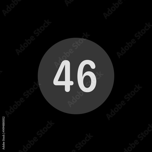 Number 46 Filled Circle Icon