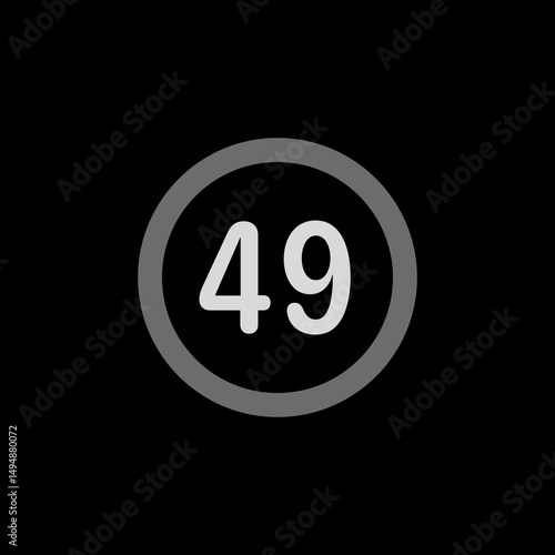 Number 49 Circle Icon
