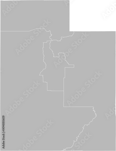 Utah congressional districts vector map (Web Mercator projection, PPT-compatible & fully editable)